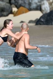 Megan Williams in a Black Bikini With Boyfriend - Saint-Barth, France 12/30/ 2016