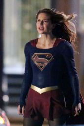 Melissa Benoist - On the Set of Supergirl in Vancouver 1/6/ 2017 