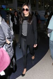 Nina Dobrev Travel Outfit - LAX in LA 1/4/ 2017 