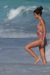 Sara Sampaio in Swimsuit at the Beach in Cancun 1/1/ 2017 