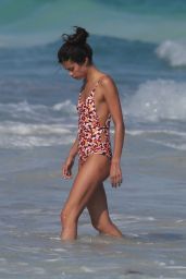 Sara Sampaio in Swimsuit at the Beach in Cancun 1/1/ 2017 