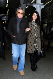 Amal & George Clooney at St Pancras Eurostar in London 2/26/ 2017
