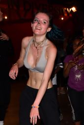 Bella Thorne in Silver Bra Top Dancing it up at Millenium Dance Complex in Los Angeles 2/1/ 2017