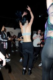Bella Thorne in Silver Bra Top Dancing it up at Millenium Dance Complex in Los Angeles 2/1/ 2017