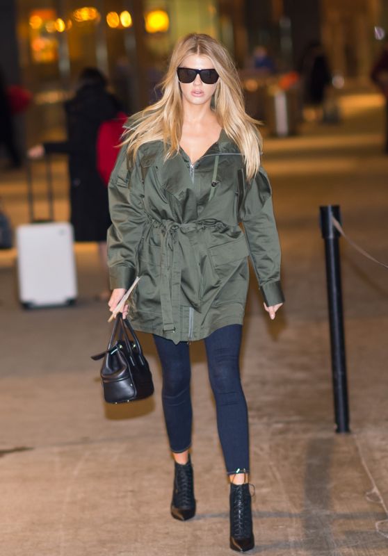 Charlotte McKinney Travel Outfit - JFK Airport in New York 2/7/ 2017