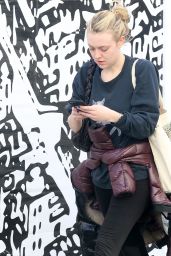 Dakota Fanning - On Her Phone in Manhattan, NYC 2/6/ 2017