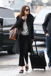 Dakota Johnson - Arriving at Heathrow Airport in London 02/10/ 2017