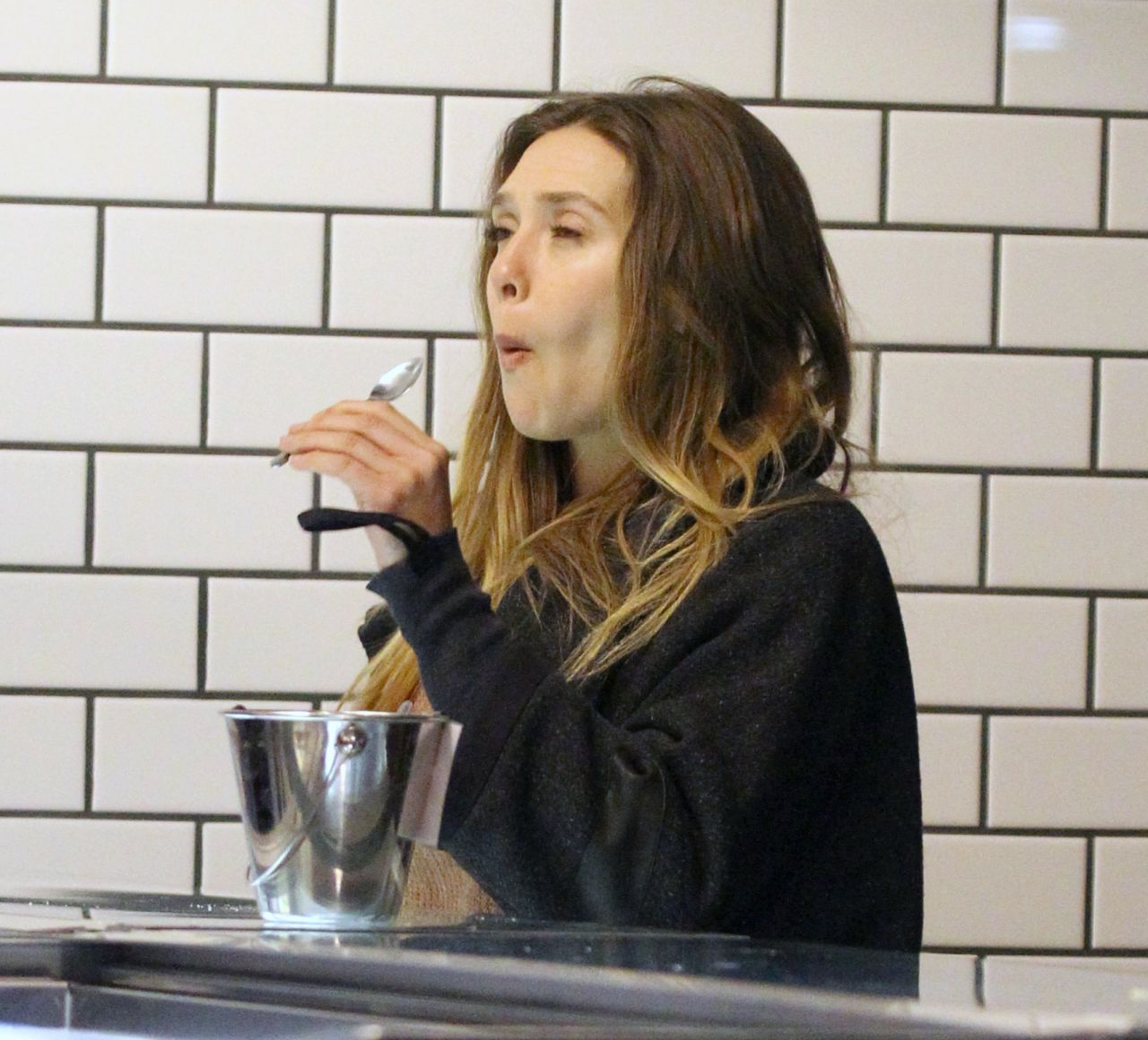 Elizabeth Olsen - Samples Ice Cream at McConnell’s in Studio City 2/20/ 201...