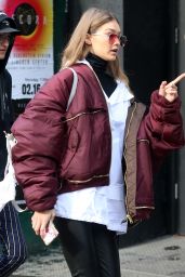 Gigi Hadid Casual Style - Out in New York City 2/11/ 2017