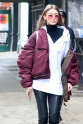Gigi Hadid Casual Style - Out in New York City 2/11/ 2017