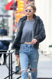 Gigi Hadid in Ripped Jeans - Leaving Blick Art Materials in Manhattan, NYC 2/3/ 2017
