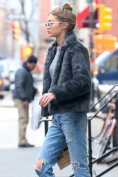 Gigi Hadid in Ripped Jeans - Leaving Blick Art Materials in Manhattan, NYC 2/3/ 2017