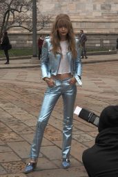 Gigi Hadid - Shooting a Commercial for La Rinascente in Piazza Duomo in Milan 2/24/ 2017