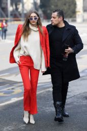 Gigi Hadid Style and Fashion Inspirations - Out in Milan 2/24/ 2017