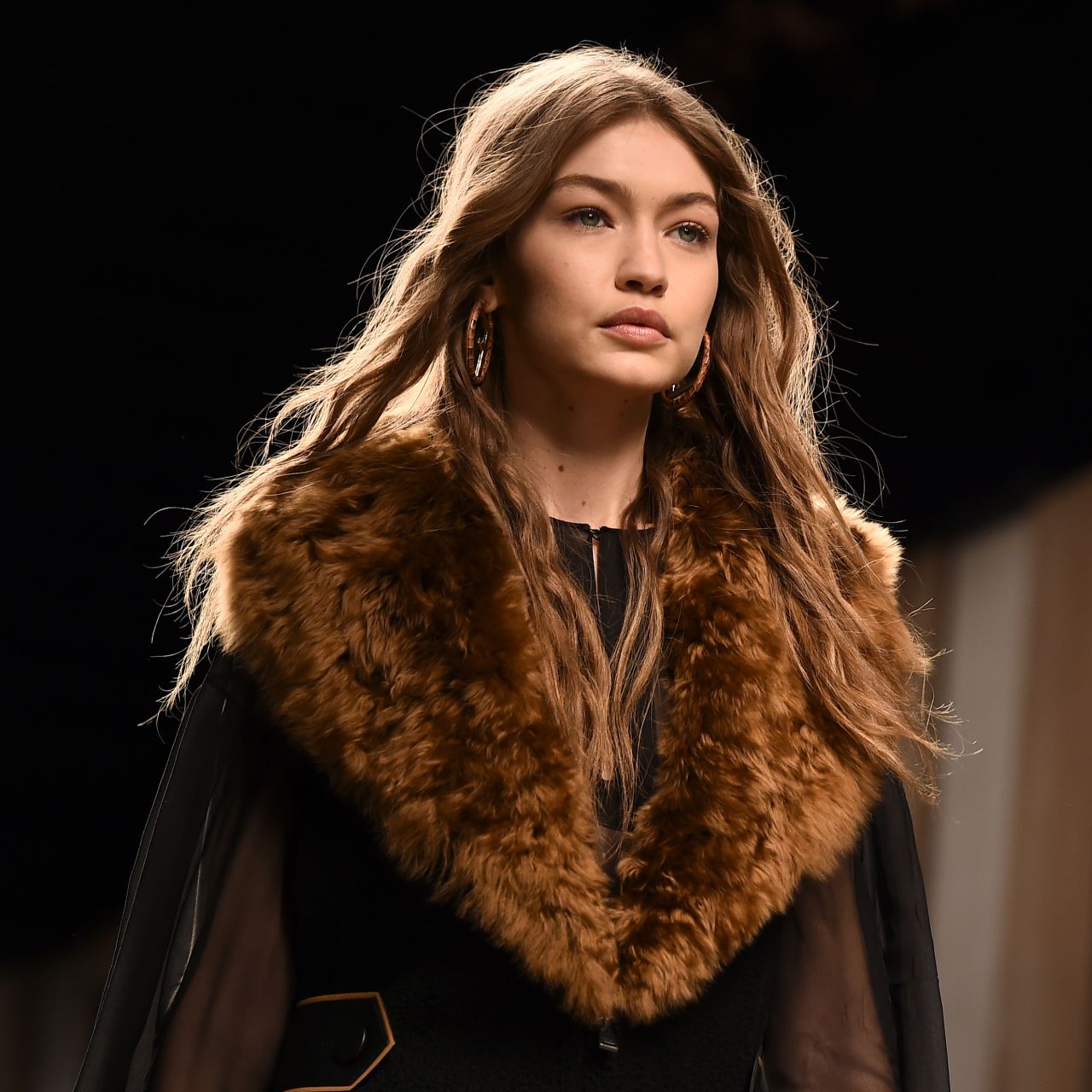 Gigi Hadid Supermodel Runway Walk at Milan Fashion Week - Fendi Show 2 ...