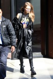 Gigi Hadid Urban Outfit - Leaving Her Apartment in Manhattan 2/14/ 2017