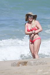 Hilary Duff in Red Bikini on the Beach in Mexico 2/4/ 2017