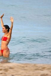 Jenna Dewan in Red Bikini - Beach Fun in Hawaii, February 2017