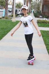 Jenna Ortega on Her Skateboard - Los Angeles 02/21/ 2017