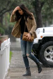 Jessica Gomes - Out in the Rain in Beverly Hills 2/19/ 2017 