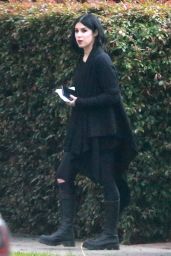 Kat Von D - Sporting Her Signature All-Black Look as She Headed to a Friend