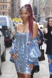 Keke Palmer in a Metallic Dress at Wendy Williams Show in New York City 1/31/ 2017