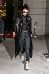 Kendall Jenner - Arrives in Paris from a Weekend in Amsterdam Wearing Black Top 2/27/ 2017