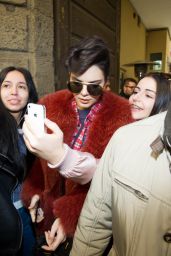Kendall Jenner - Greeted by Fans Outside the 2017 Fall Bottega Veneta Show in Milan 2/25/ 2017