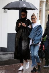 Kendall Jenner & Hailey Baldwin - Shopping in the Rain in Amsterdam 2/27/ 2017