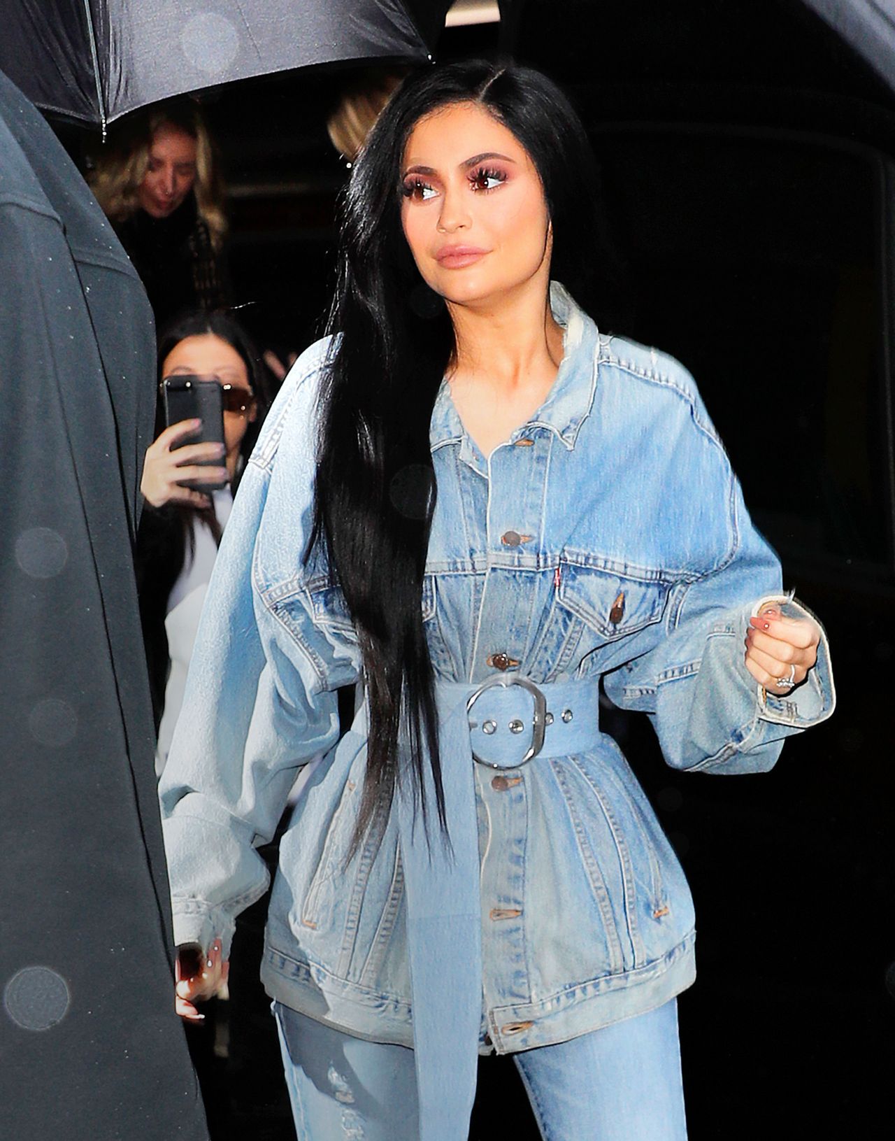 Kylie Jenner in All Jean Ensemble - Out in New York City 2/12/ 2017