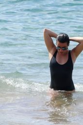Lea Michele in Black Swimsuit at a Beach in Hawaii 2/21/ 2017