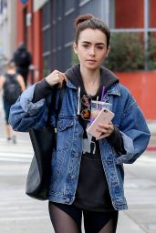 Lily Collins in Spandex - Goes for a Workout Session in LA 2/26/ 2017
