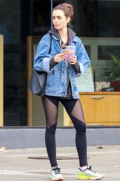 Lily Collins in Spandex - Goes for a Workout Session in LA 2/26/ 2017