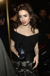 Lily Collins - Leaving The Chanel and Charles Finch Pre-Oscar Party in Beverly Hills 2/26/ 2017