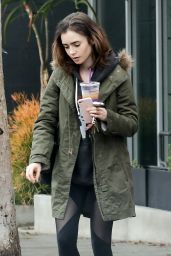 Lily Collins Street Style - Out in LA 2/20/ 2017