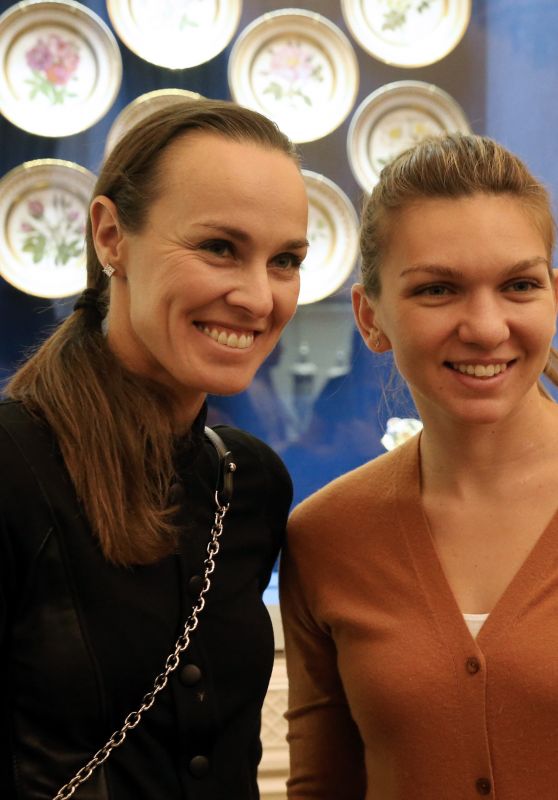 Martina Hingis & Simona Halep at the Faberge Museum in St. Petersburg 1/31/ 2017