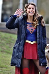Melissa Benoist - Filming Supergirl in Vancouver 2/24/ 2017