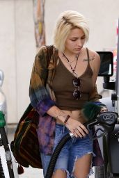 Paris Jackson in Ripped Jeans and Skimpy Top - At a Gas Station in LA 2/5/ 2017