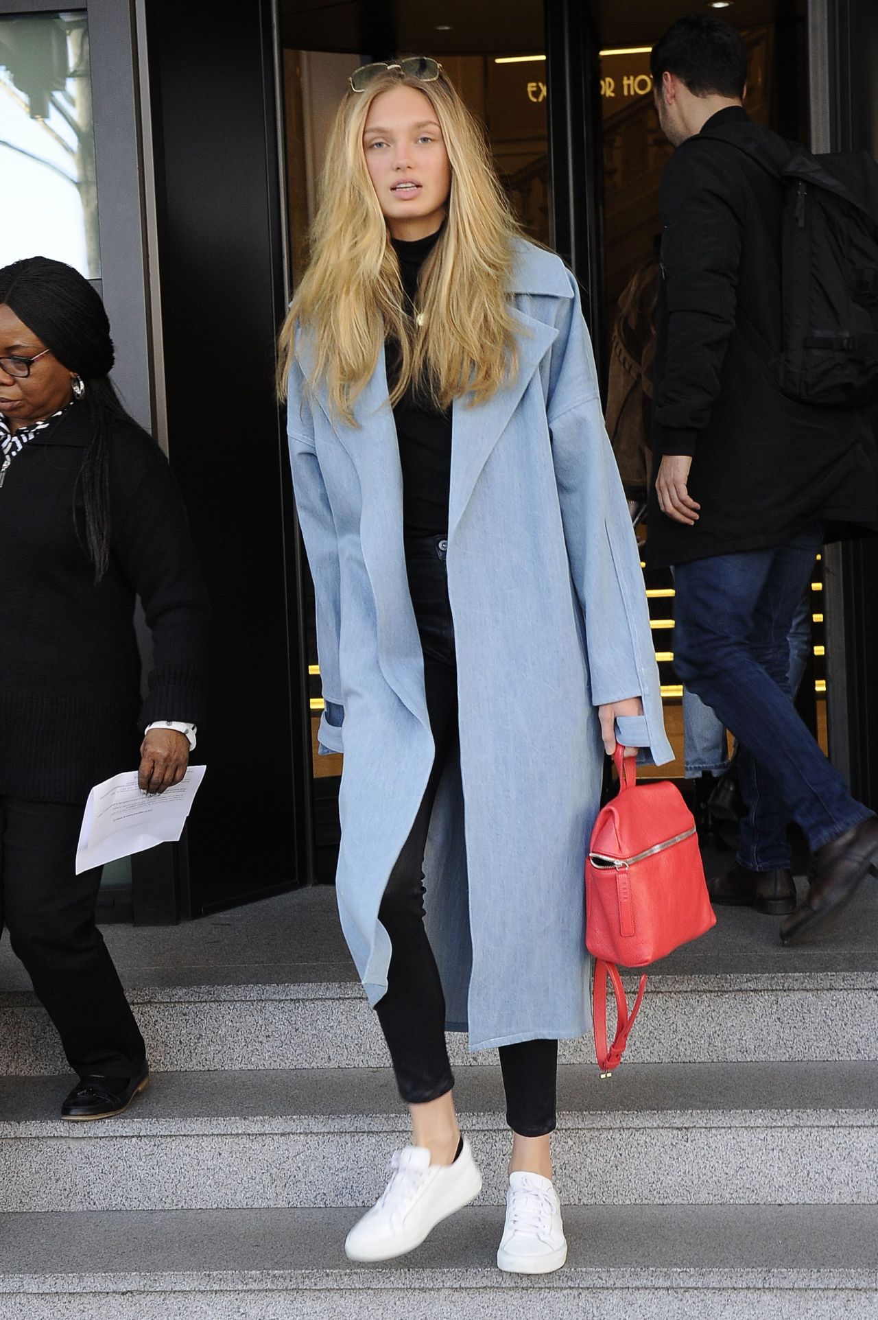 Romee Strijd showcases her off-duty style at Milan Fashion Week