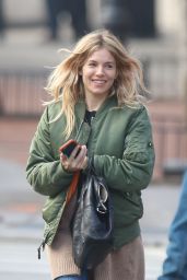 Sienna Miller Street Style - Steps Out in the East Village, NYC 2/8/ 2017