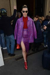 Sveva Alviti  – Trussardi Fashion Show Arrivals in Milan, Italy 2/26/ 2017