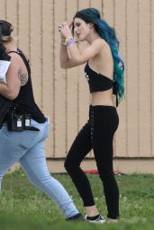 Bella Thorne Rocking Long Green and Blue Hair - ‘Assassination Nation’ Set in New Orleans 3/6/ 2017