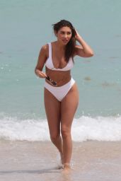Chantel Jeffries in White Bikini at Miami Beach 3/25/ 2017
