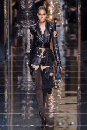 Cindy Bruna Walks Balmain Show at Paris Fashion Week 3/2/ 2017