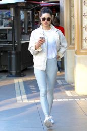 Crystal Reed Showing Off Her Fit Figure in a Pair of Grey Yoga Pants - Shopping in Beverly Hills 2/28/ 2017