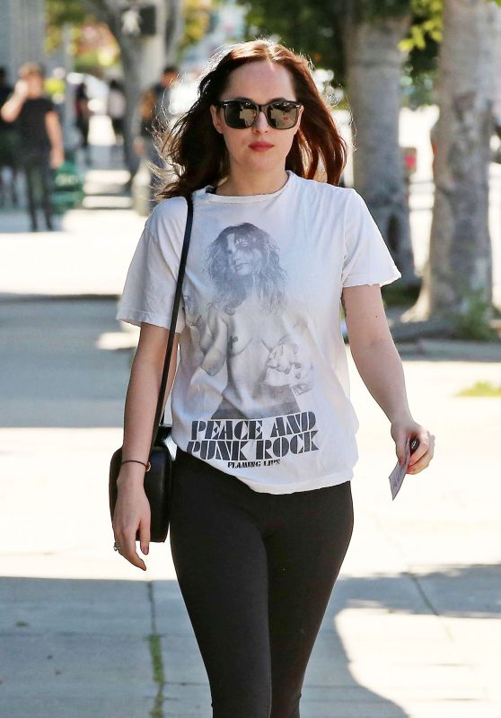 Dakota Johnson in Tights - Shopping in Los Angeles 3/27/2017