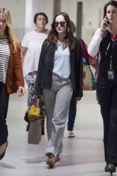 Dakota Johnson Travel Outfit - Catches a Flight Out of Los Angeles 3/29/2017