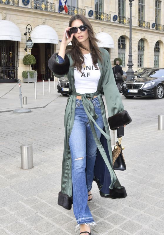 Emily Ratajkowski Street Style - Out in Paris  3/3/ 2017
