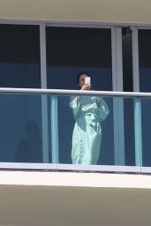 Eva Longoria Taking a Selfie on Her Balcony in Miami Beach 3/10/ 2017