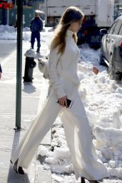 Gigi Hadid in All White - Out in NYC 3/16/ 2017